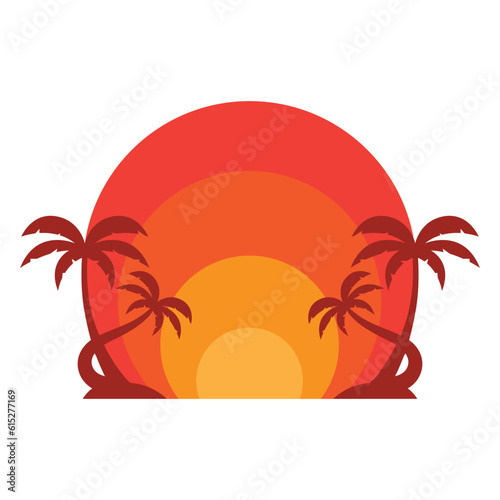 summer beach logo vector illustration