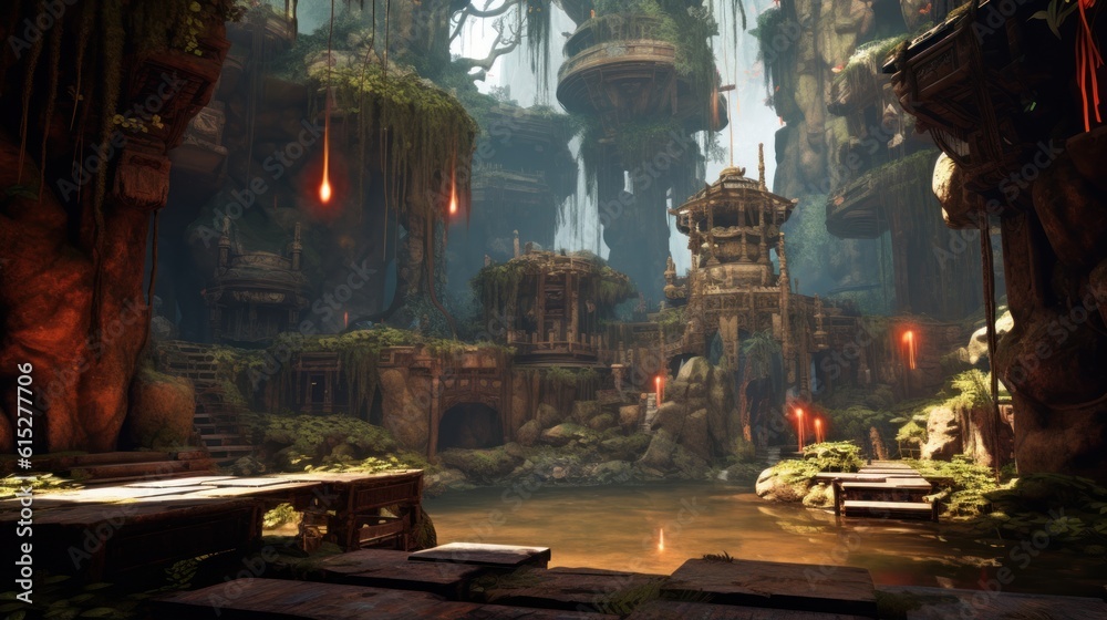Naklejka premium Beautiful Game Environment Art