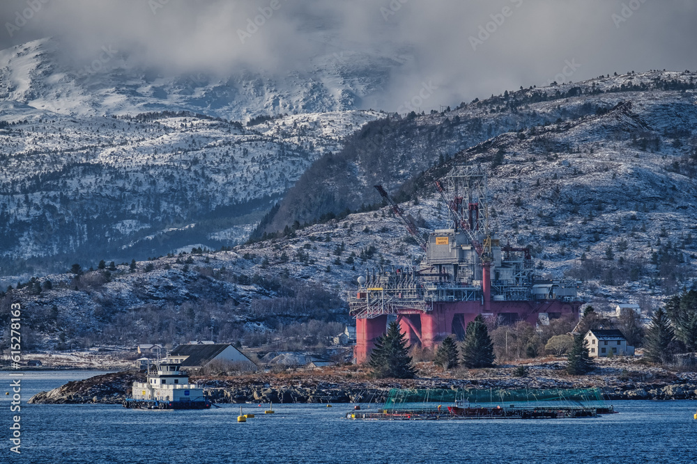 Oil Rig - North Sea - Norway - obrazy, fototapety, plakaty 