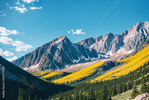 mountain, landscape, nature, snow, sky, clouds, trees, view, rock