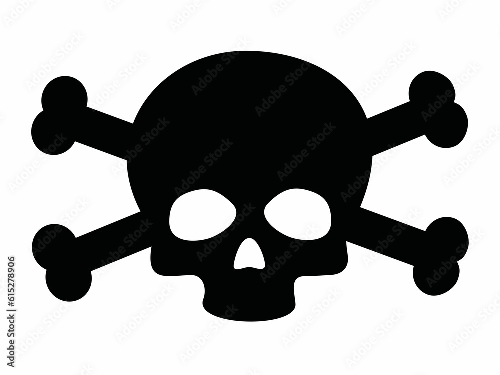 SKULL AND CROSSBONES ICON ISOLATED. HALLOWEEN SIGN. SKULL AND CROSSBONES ICON ISOLATED. HALLOWEEN SIGN.