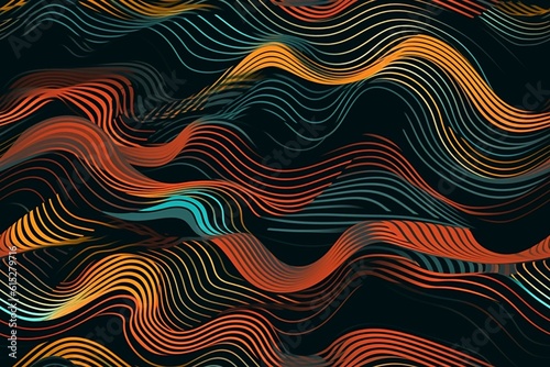 Dynamic Abstract Pattern Inspired by Music and Sound Waves Created with Generative AI