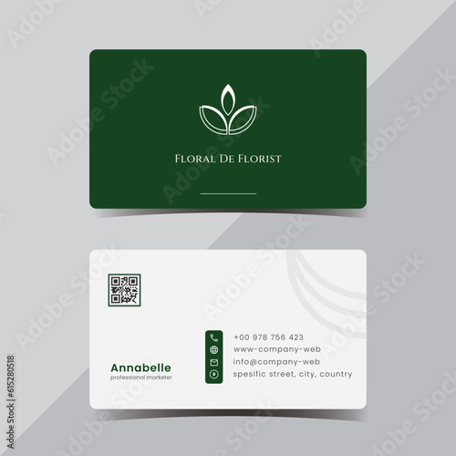 green business card