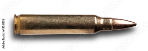 556 caliber assault rifle cartridge with shadow below