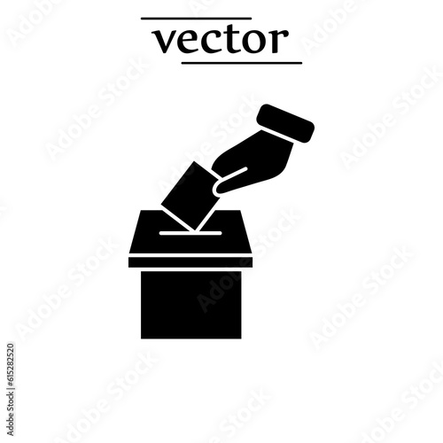 Hand voting ballot box icon, Election Vote concept, Vector illustration on white background.eps
