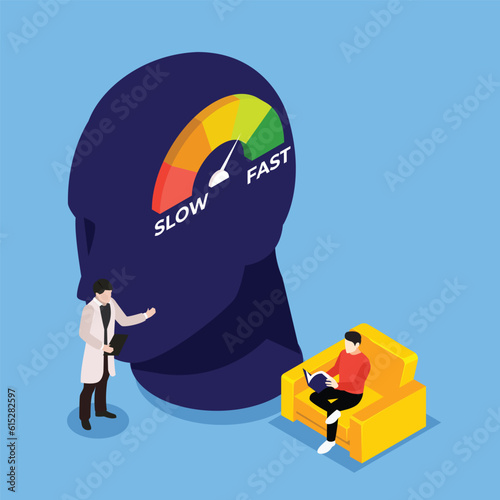 fast and slow skill Growth mindset isometric 3d vector illustration concept for banner, website, illustration, landing page, flyer, etc