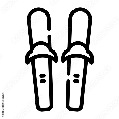 skiing Line Icon