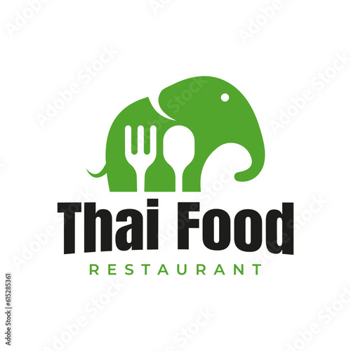 Elephant cutlery logo design inspiration modern food restaurant