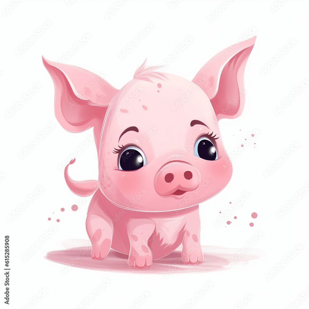 a cute little cartoon pig
