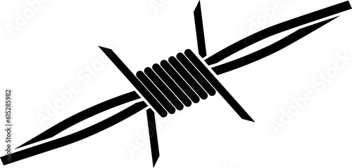 Black white Barb wire flat icon
