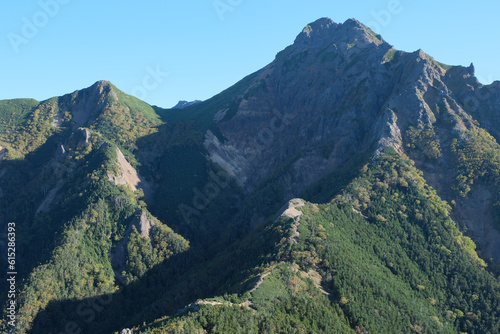 八ケ岳の絶景トレイル。日本の雄大な自然。百名山、赤岳