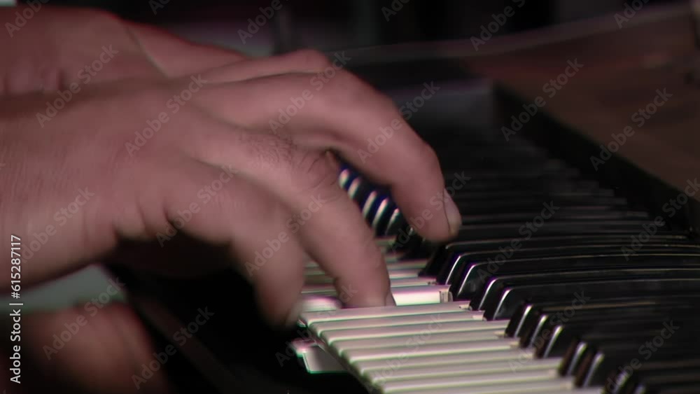 Hands of a Man Playing an Electric Piano. Close Up. Hands of a Man Playing an Electric Piano. Close Up.