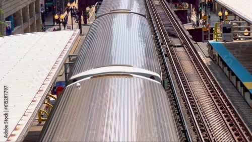 Overground subway tracks in Chicago at Adams Wabash station - USA travel photography photo