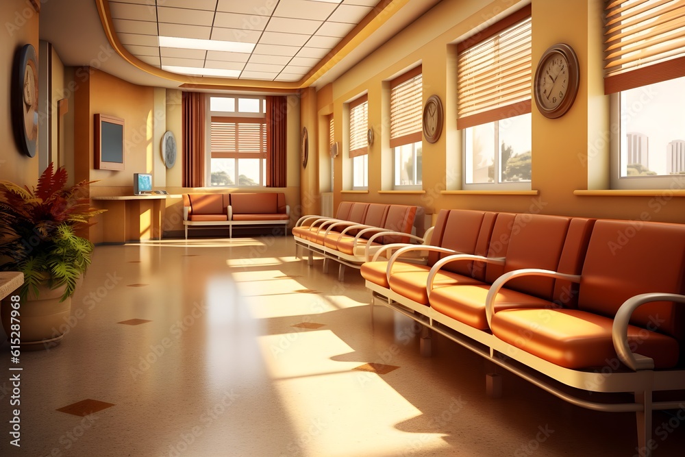 Naklejka premium 病院の待合室 with generative ai