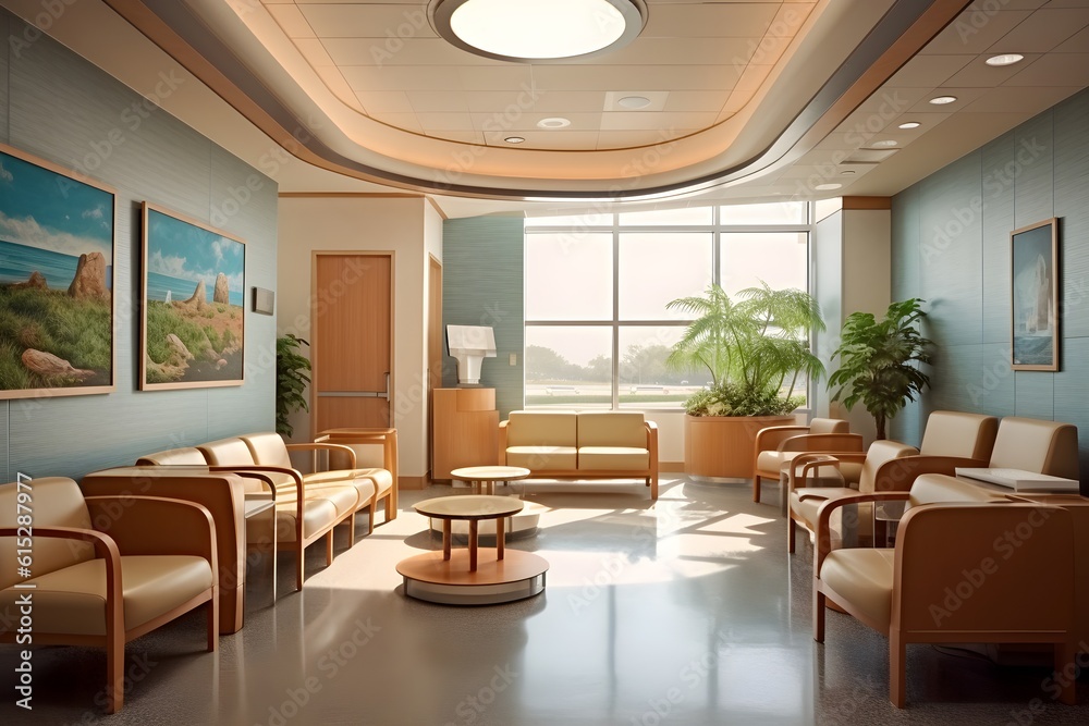 Fototapeta premium 病院の待合室 with generative ai