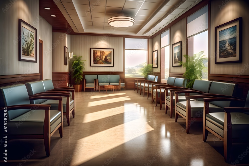 Fototapeta premium 病院の待合室 with generative ai