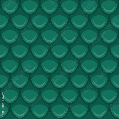 Green Reptile Scale Seamless Vector Repeat Pattern