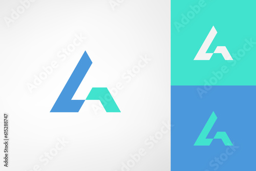 Simple and sophisticated LA or AL letter symbols. Describes a business that is modern, bold, masculine and techy. A suitable logo for personal brand companies, business consulting, technology, etc.