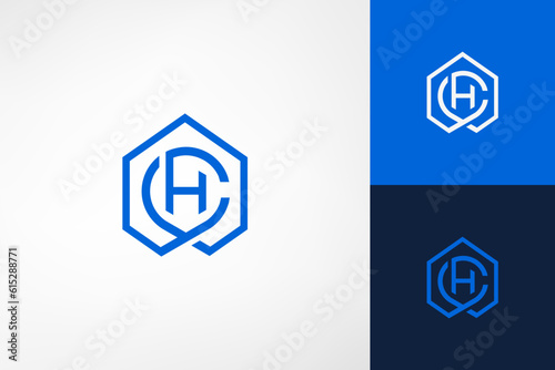The letter CH forms a symbol of building, house, hotel in simple and sophisticated monoline style. Describes a business that is modern, luxurious, and professional. Perfect logo for real estate, etc.