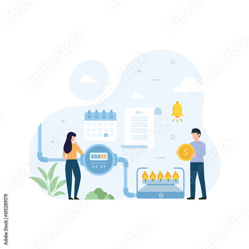 Household gas bill. Household gas supply. Utilities sector of the economy