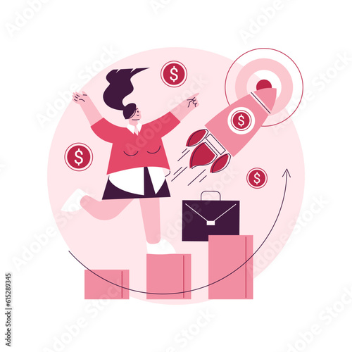 Business opportunity abstract concept vector illustration. Bizopp distribution, independent business for sale, franchising, product lease, initial fee payment, startup launch abstract metaphor.