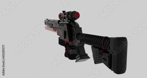 Black Gun sci fi super gun shot weapon future wars Toy gun 3D