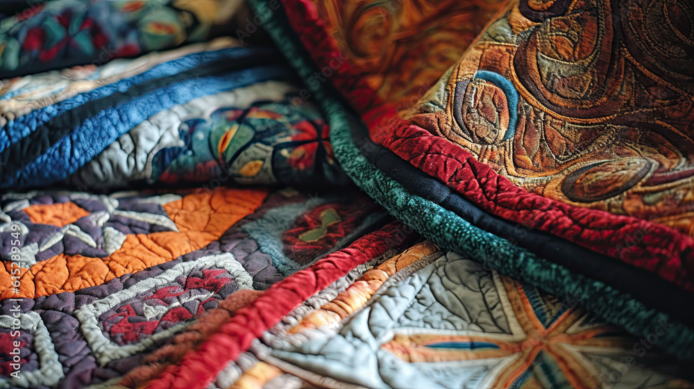 homemade Afghan patterned quilt. background texture - full frame close up of colorful crocheted traditional blanket homemade Afghan patterned quilt. background texture - full frame close up of colorful crocheted traditional blanket