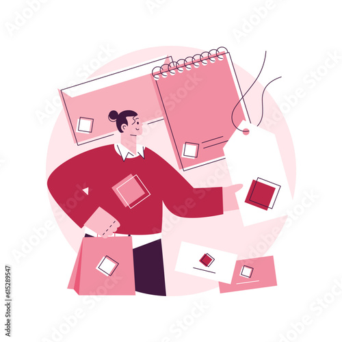 Packaging design abstract concept vector illustration. Eye-catching product, customer experience, designing process, brand guidelines and logo, product representation, rebranding abstract metaphor.