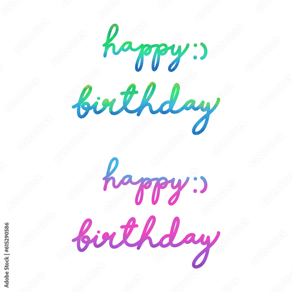 Happy birthday text hand draw with colorful.
Happy birthday text hand draw with colorful.