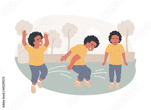 Attention deficit hyperactivity disorder isolated concept vector illustration. Developmental disorder, hyperactivity, attention deficit syndrome, impulsive behavior, ADHD vector concept.