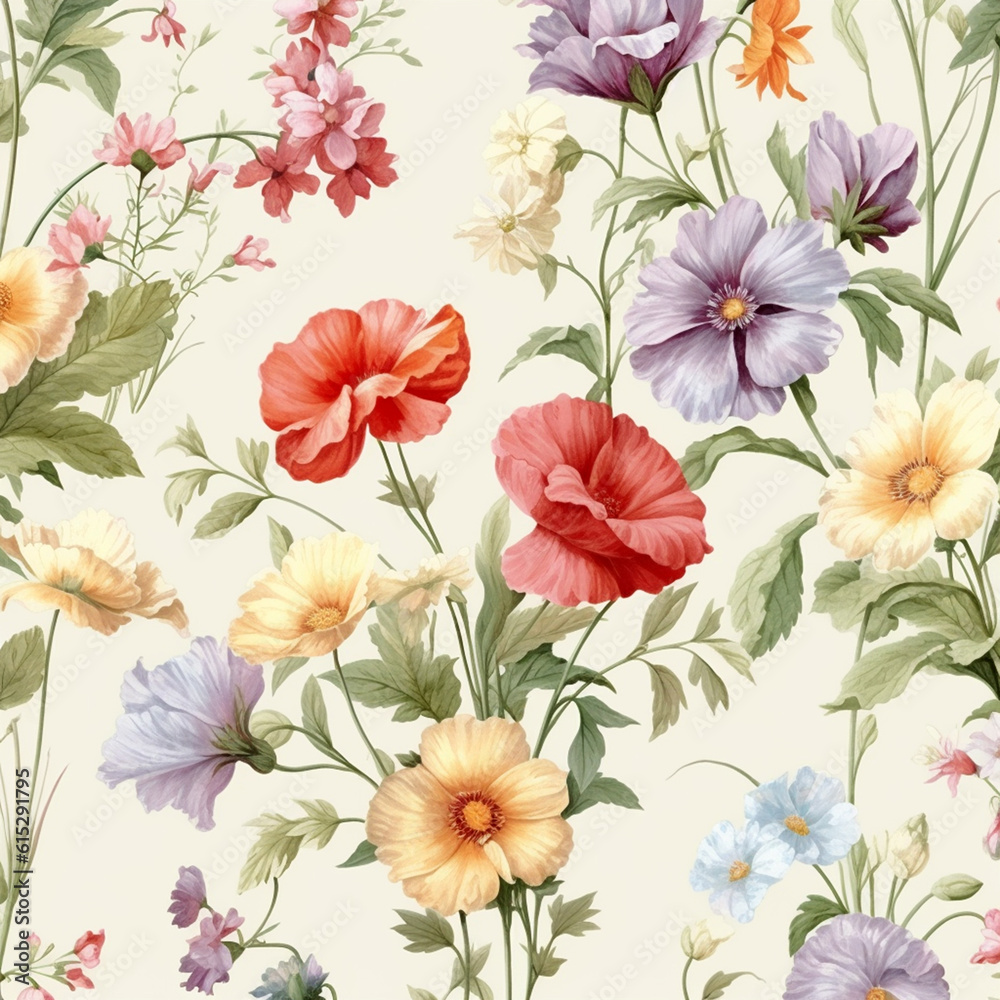 seamless background with flowers