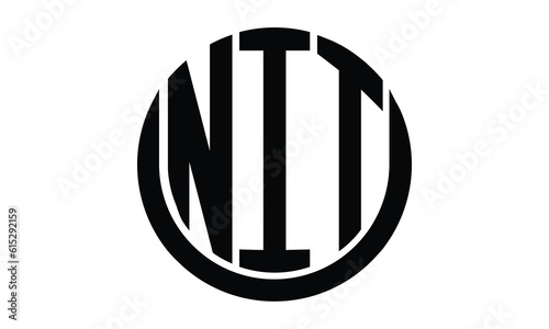 NIT shield with round shape logo design vector template | monogram logo | abstract logo | wordmark logo | lettermark logo | business logo | brand logo | flat logo.