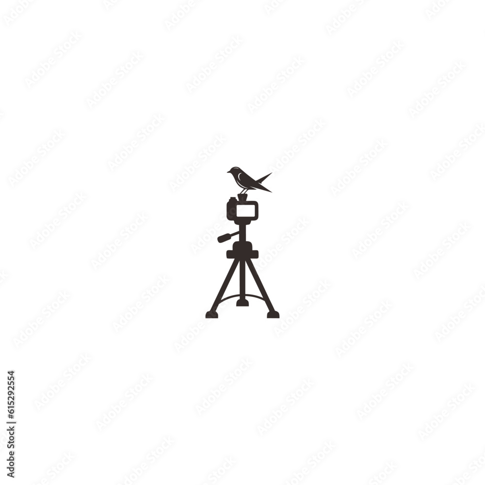 bird illustration with photography camera logo design template bird illustration with photography camera logo design template