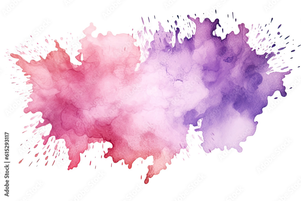 blush pink and lilac swashes, watercolor paint abstract border frame for design layout, isolated on a transparent background, generative ai