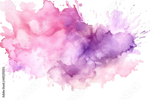 blush pink and lilac swashes, watercolor paint abstract border frame for design layout, isolated on a transparent background, generative ai