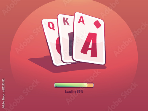 Solitaire travel - loading window with cards