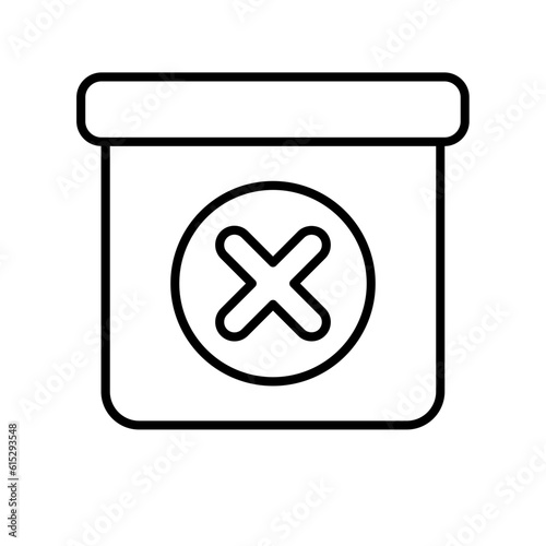 Order cancel e-commerce icon with black outline style. infographic, notification, cart, status, linear, shop, people. Vector Illustration