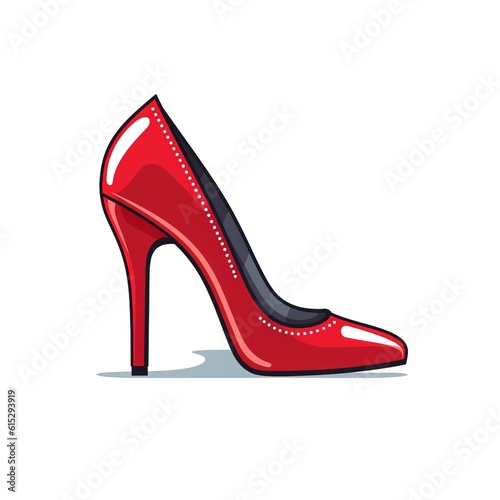 Trendy High heels Footwear Cartoon Square Illustration. Stylish footgear Ai Generated Drawn Illustration with Elegant Fashionable High heels Footwear.