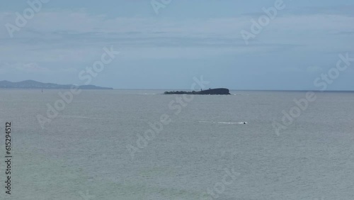 Drone Telephoto Ocean View Of Old Woman Island, Mudjimba Island, Sunshine Coast Australia photo