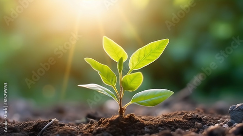 Photo close up of soybean plant in cultivated agricultural field, agriculture and crop protection