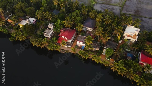 Coastal Villas At The Tropical Town Of Alappuzha On The Laccadive Sea, Southern Indian State Of Kerala.  photo
