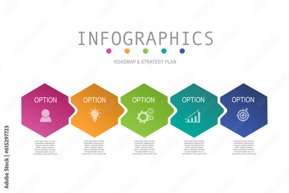 multicolor infographic elements template, business concept with , 5 steps , hexagon shape design for workflow layout, diagram, annual report, web design. Creative banner, label vector multicolor infographic elements template, business concept with , 5 steps , hexagon shape design for workflow layout, diagram, annual report, web design. Creative banner, label vector