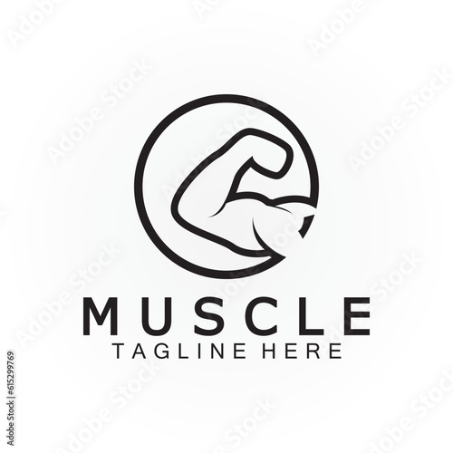 Biceps muscle icon logo vector design template.