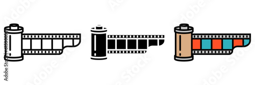 Film Roll Icon, an icon representing a film roll, symbolizing the art of filmmaking, photography, nostalgia, and capturing precious memories.