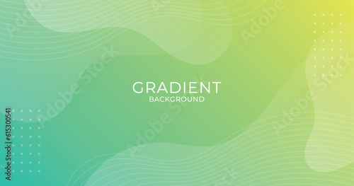 Green gradient abstract background with liquid shape element. Template banner for web, business and more.
