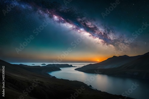 A starry night sky with the Milky Way galaxy as the backdrop