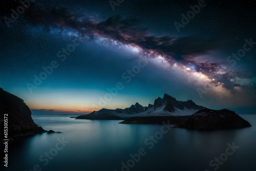 A starry night sky with the Milky Way galaxy as the backdrop