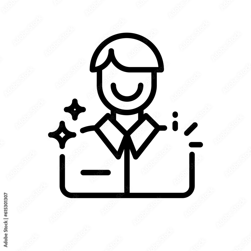 Business man business and finance icon with black outline style. computer, graphic, organization, company, presentation, woman, strategy. Vector Illustration Business man business and finance icon with black outline style. computer, graphic, organization, company, presentation, woman, strategy. Vector Illustration