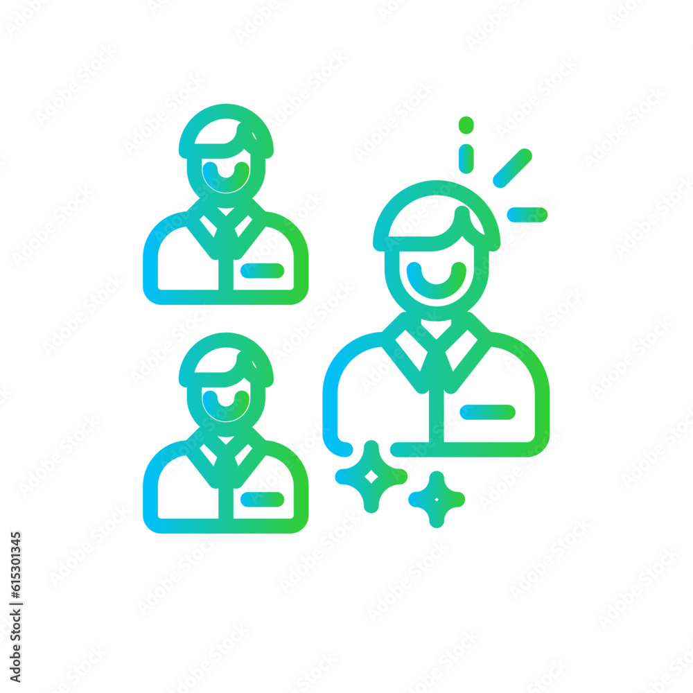 Business partner business and finance icon with blue and green gradient outline style. respect, logo, web, modern, peace, pictogram, person. Vector Illustration Business partner business and finance icon with blue and green gradient outline style. respect, logo, web, modern, peace, pictogram, person. Vector Illustration