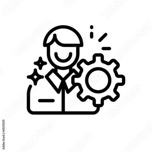 Account access business and finance icon with black outline style. element, badge, silhouette, laptop, website, identification, graphic. Vector Illustration